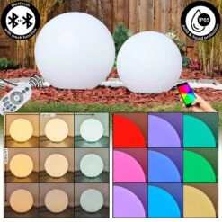 Ilorn Kugelleuchte Set 39 Cm, 50 Cm LED Weiß, 2-flammig, Fernbedienung