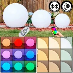 Ilorn Kugelleuchten Set 30 Cm, 39 Cm, 50 Cm LED Weiß, 3-flammig, Fernbedienung