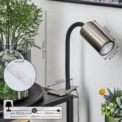 Javel Klemmleuchte Nickel-Matt, Schwarz, 1-flammig -LEDVANCE Verkäufe javel klemmleuchte h3638521 3