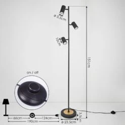 Javel Stehleuchte Grau, Holzoptik, Schwarz, 3-flammig -LEDVANCE Verkäufe javel stehleuchte h3535936 3