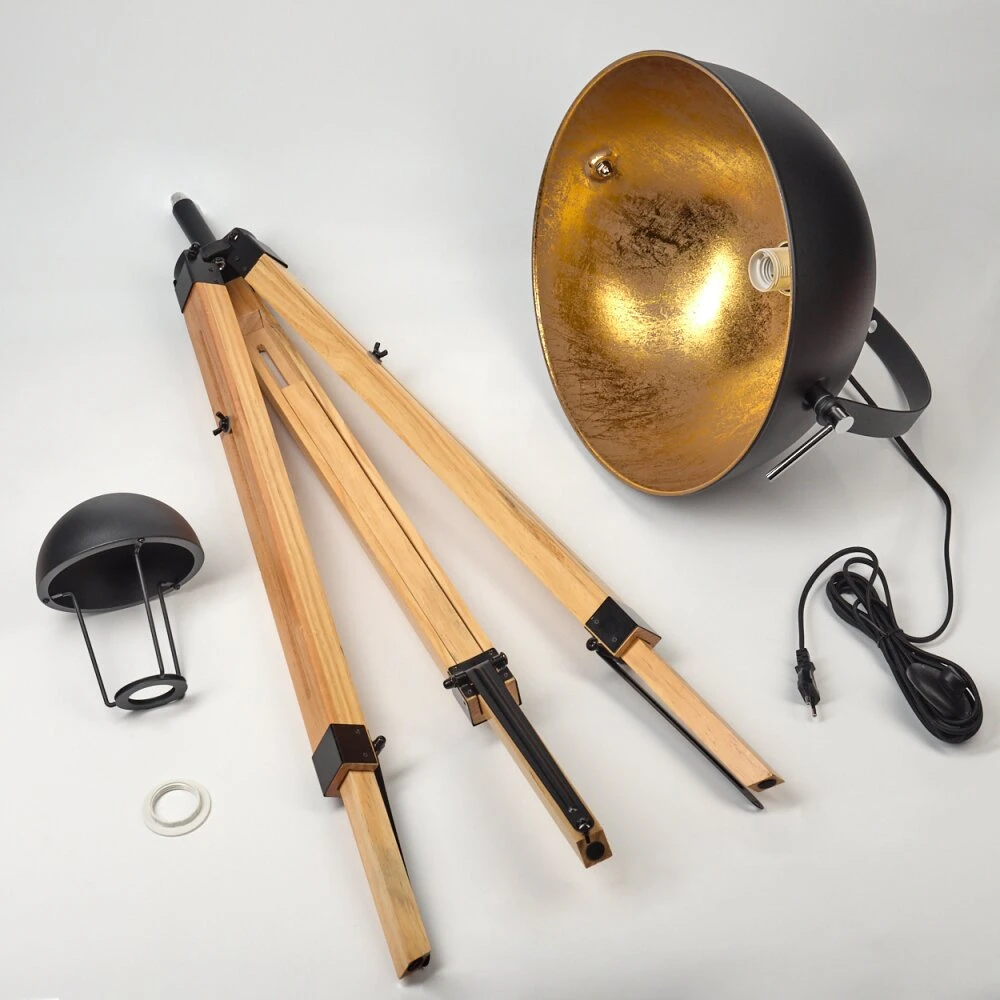 Jupiter Stehleuchte Naturfarben, Schwarz, 1-flammig 5 Jupiter Stehleuchte Naturfarben, Schwarz, 1-flammig – Bild 5