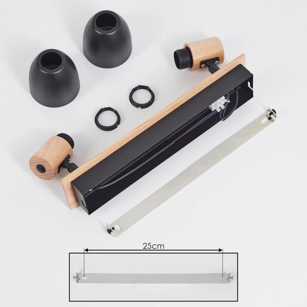 Kouek Deckenleuchte Naturfarben, Schwarz, 2-flammig 5 Kouek Deckenleuchte Naturfarben, Schwarz, 2-flammig – Bild 5