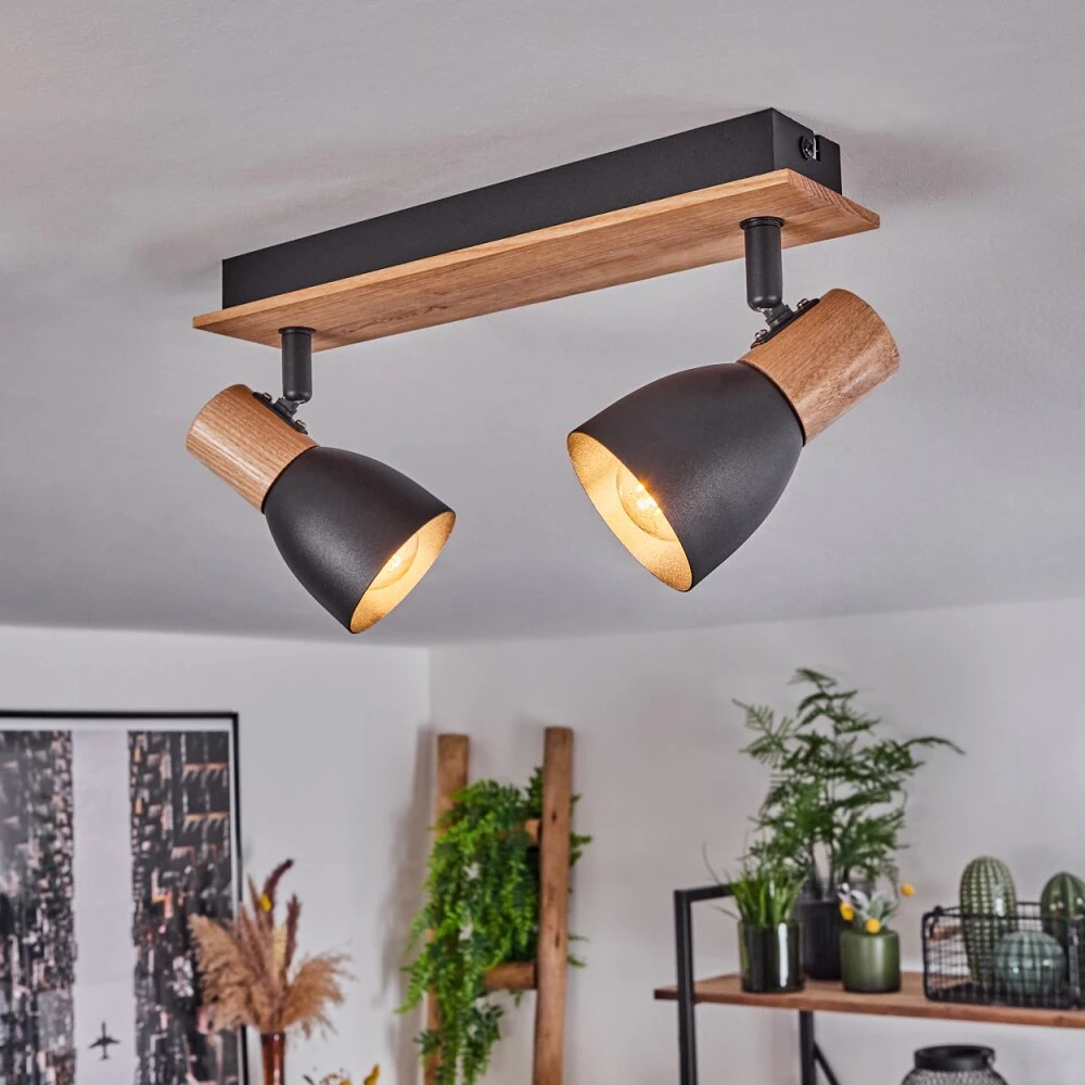 Kouek Deckenleuchte Naturfarben, Schwarz, 2-flammig 7 Kouek Deckenleuchte Naturfarben, Schwarz, 2-flammig – Bild 7