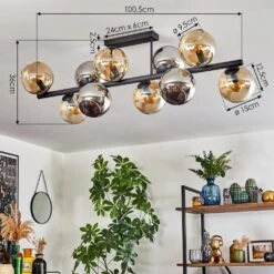 Koyoto Deckenleuchte Glas 15 Cm Bernsteinfarben, Chrom, Rauchfarben, 10-flammig -LEDVANCE Verkäufe koyoto deckenleuchte glas 15 cm h3836323 2