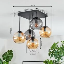 Koyoto Deckenleuchte Glas 15 Cm Bernsteinfarben, Rauchfarben, 5-flammig -LEDVANCE Verkäufe koyoto deckenleuchte glas 15 cm h3900529 3