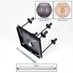 Koyoto Deckenleuchte Glas 15 Cm Bernsteinfarben, Rauchfarben, 5-flammig -LEDVANCE Verkäufe koyoto deckenleuchte glas 15 cm h3900529 4