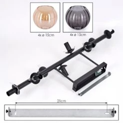 Koyoto Deckenleuchte Glas 15 Cm Bernsteinfarben, Rauchfarben, 8-flammig -LEDVANCE Verkäufe koyoto deckenleuchte glas 15 cm h3968529 4