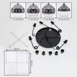 Koyoto Hängeleuchte Glas 15 Cm, 20 Cm, 25 Cm, 30 Cm Chrom, Klar, Rauchfarben, 5-flammig -LEDVANCE Verkäufe koyoto haengeleuchte glas 15 cm 20 cm 25 cm 30 cm h3627471 4