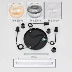 Koyoto Hängeleuchte Glas 15 Cm, 20 Cm, 25 Cm Schwarz, 3-flammig -LEDVANCE Verkäufe koyoto haengeleuchte glas 15 cm 20 cm 25 cm h3872659 4