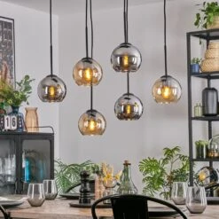 Koyoto Hängeleuchte Glas 15 Cm Bernsteinfarben, Chrom, Rauchfarben, 6-flammig -LEDVANCE Verkäufe koyoto haengeleuchte glas 15 cm h9023173 6