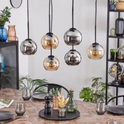 Koyoto Hängeleuchte Glas 15 Cm Bernsteinfarben, Chrom, Rauchfarben, 6-flammig -LEDVANCE Verkäufe koyoto haengeleuchte glas 15 cm h9023173 9