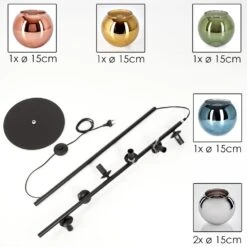 Koyoto Stehleuchte Glas 15 Cm Blau, Chrom, Gold, Grün, Kupferfarben, Rauchfarben, 6-flammig -LEDVANCE Verkäufe koyoto stehleuchte glas 15 cm h9010692 4