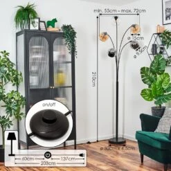 Koyoto Stehleuchte Glas 15 Cm Bernsteinfarben, Chrom, Klar, Rauchfarben, 5-flammig -LEDVANCE Verkäufe koyoto stehleuchte glas 15 cm h9042563 3