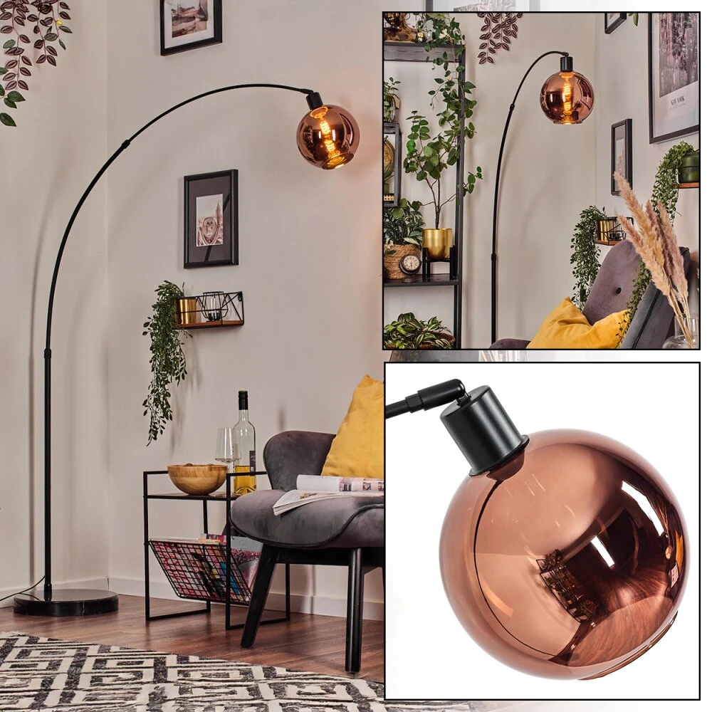 Koyoto Stehleuchte Glas 20 Cm Schwarz, 1-flammig 1 Koyoto Stehleuchte Glas 20 Cm Schwarz, 1-flammig