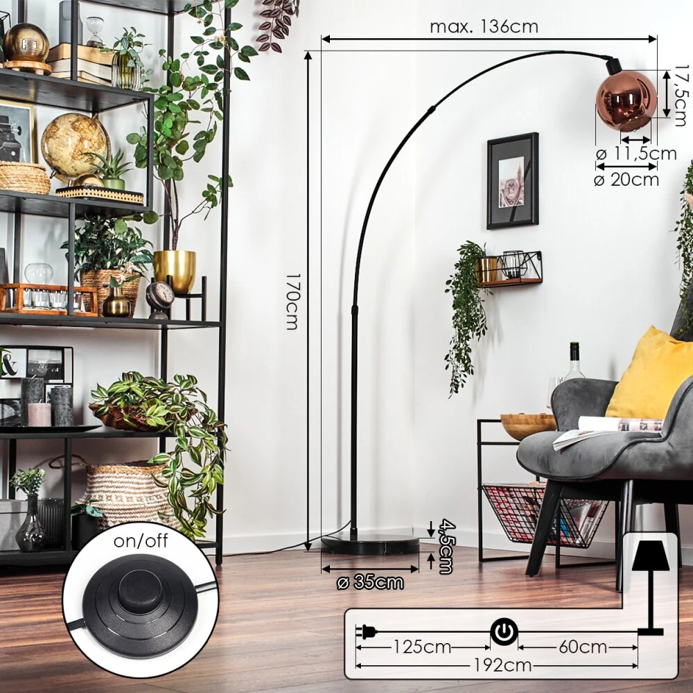 Koyoto Stehleuchte Glas 20 Cm Schwarz, 1-flammig 4 Koyoto Stehleuchte Glas 20 Cm Schwarz, 1-flammig – Bild 4