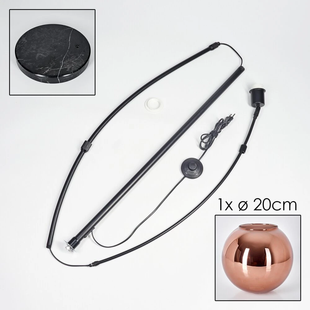 Koyoto Stehleuchte Glas 20 Cm Schwarz, 1-flammig 5 Koyoto Stehleuchte Glas 20 Cm Schwarz, 1-flammig – Bild 5