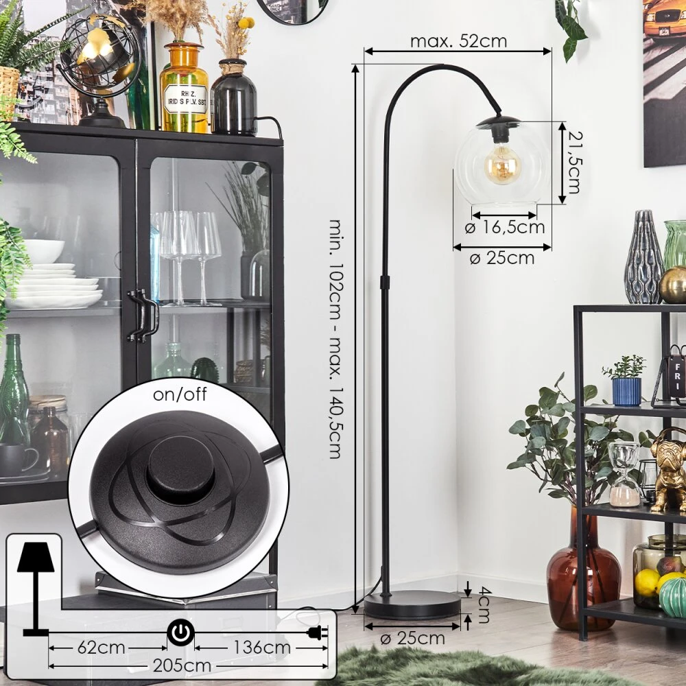 Koyoto Stehleuchte Glas 25 Cm Klar, 1-flammig 4 Koyoto Stehleuchte Glas 25 Cm Klar, 1-flammig – Bild 4