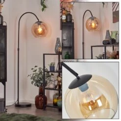 Koyoto Stehleuchte Glas 25 Cm Bernsteinfarben, 1-flammig