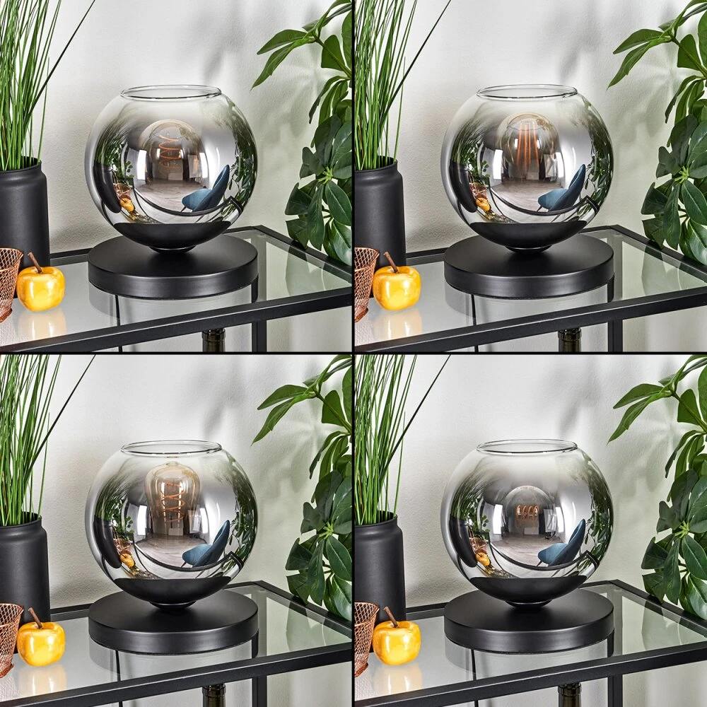 Koyoto Tischleuchte Glas 20cm Chrom, Klar, 1-flammig 2 Koyoto Tischleuchte Glas 20cm Chrom, Klar, 1-flammig – Bild 2