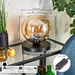 Koyoto Tischleuchte Glas 20cm Bernsteinfarben, 1-flammig 14 Koyoto Tischleuchte Glas 20cm Bernsteinfarben, 1-flammig -LEDVANCE Verkäufe koyoto tischleuchte glas 20cm h3784747 3