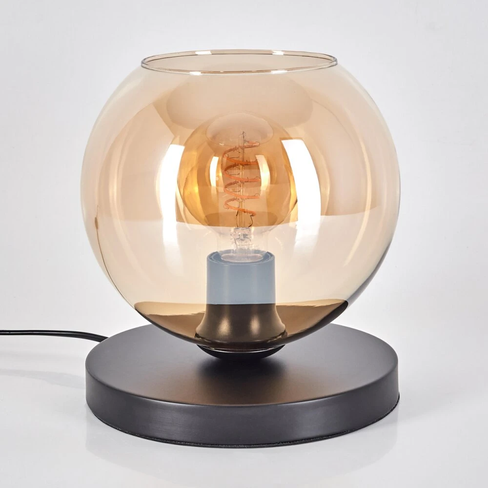 Koyoto Tischleuchte Glas 20cm Bernsteinfarben, 1-flammig 5 Koyoto Tischleuchte Glas 20cm Bernsteinfarben, 1-flammig – Bild 5