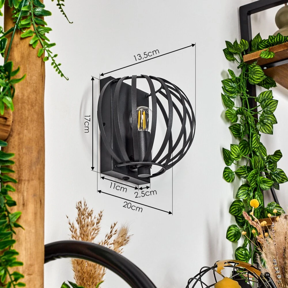 Lepa Wandleuchte Schwarz, 1-flammig 4 Lepa Wandleuchte Schwarz, 1-flammig – Bild 4