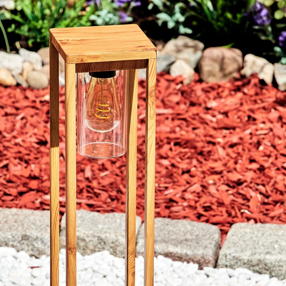 Leset Sockelleuchte Braun, Holzoptik, 1-flammig 2 Leset Sockelleuchte Braun, Holzoptik, 1-flammig – Bild 2