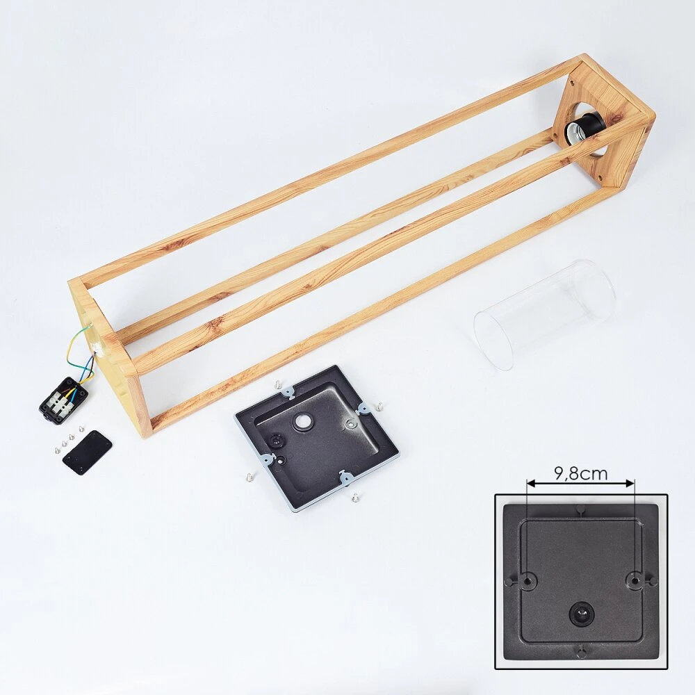 Leset Sockelleuchte Braun, Holzoptik, 1-flammig 5 Leset Sockelleuchte Braun, Holzoptik, 1-flammig – Bild 5