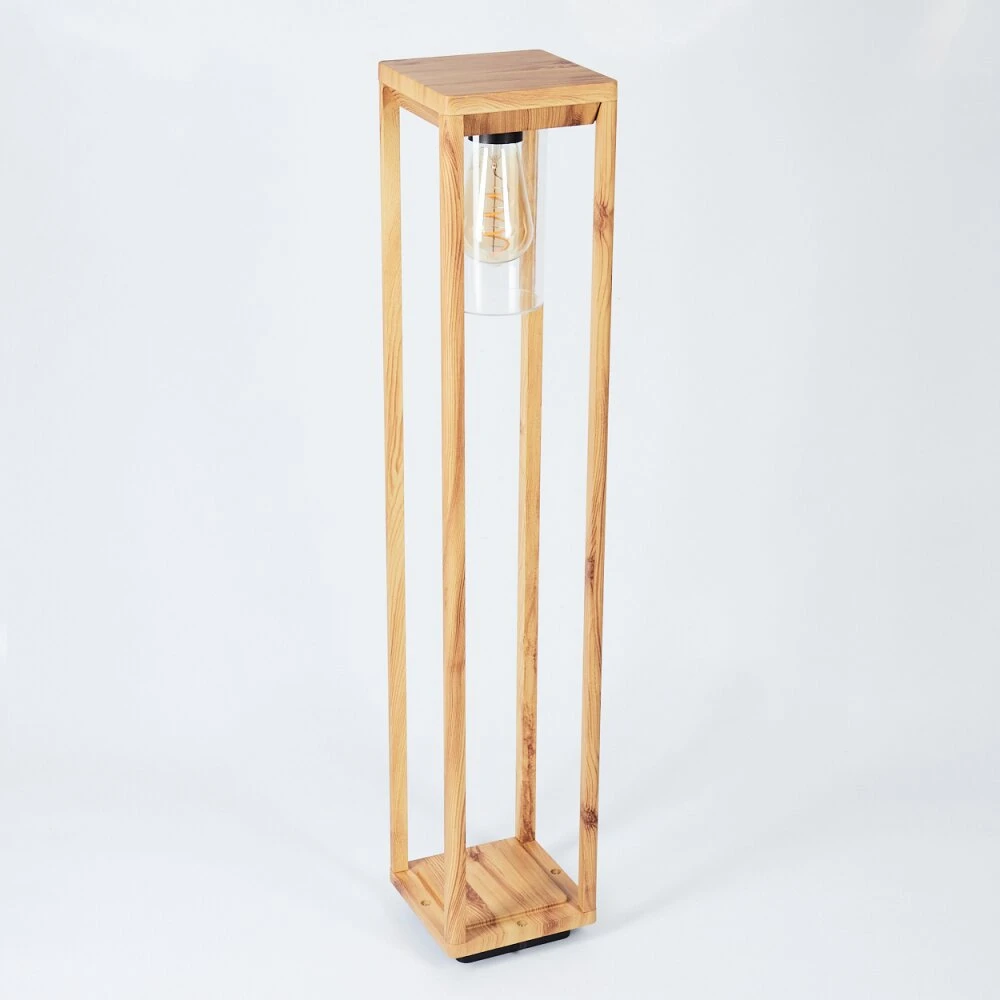 Leset Sockelleuchte Braun, Holzoptik, 1-flammig 8 Leset Sockelleuchte Braun, Holzoptik, 1-flammig – Bild 8