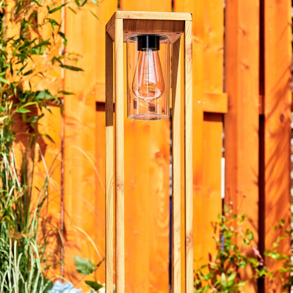 Leset Sockelleuchte Braun, Holzoptik, 1-flammig 9 Leset Sockelleuchte Braun, Holzoptik, 1-flammig – Bild 9