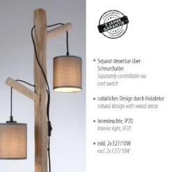 Leuchten Direkt GREEN TRIBU Stehleuchte Naturfarben, Schwarz, 2-flammig -LEDVANCE Verkäufe leuchten direkt green tribu stehleuchte 15785 29 3