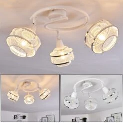 Limassol Deckenleuchte Chrom, Weiß, 3-flammig