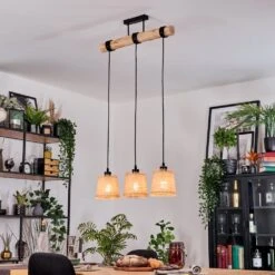 Lindberg Hängeleuchte Naturfarben, Schwarz, 3-flammig