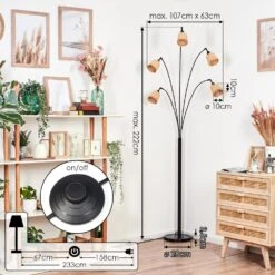 Lindberg Stehleuchte Schwarz, 5-flammig -LEDVANCE Verkäufe lindberg stehleuchte h3939321 3