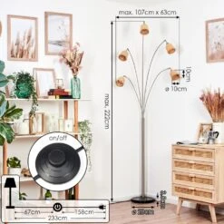 Lindberg Stehleuchte Nickel-Matt, Schwarz, 5-flammig -LEDVANCE Verkäufe lindberg stehleuchte h3939369 3