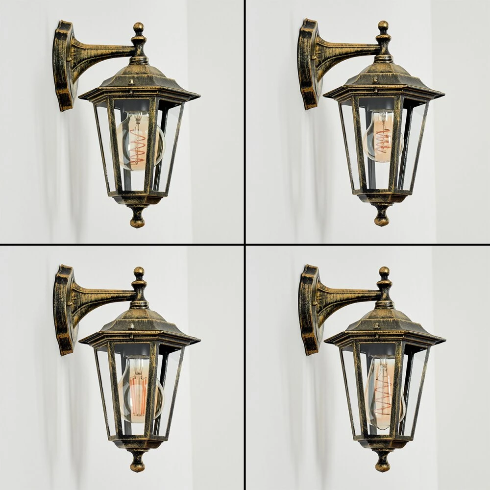 Loria Außenwandleuchte Gold, Schwarz, 1-flammig 2 Loria Außenwandleuchte Gold, Schwarz, 1-flammig – Bild 2