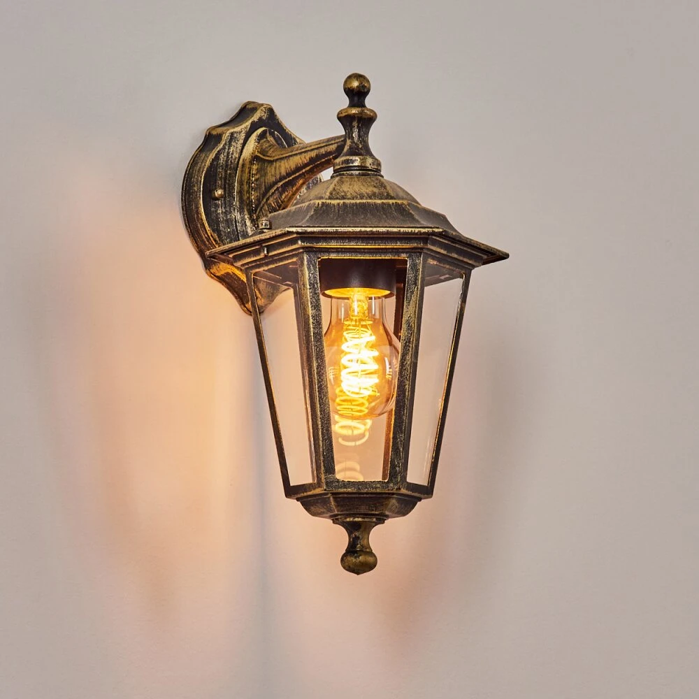 Loria Außenwandleuchte Gold, Schwarz, 1-flammig 11 Loria Außenwandleuchte Gold, Schwarz, 1-flammig – Bild 11