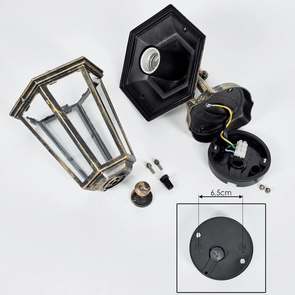 Loria Außenwandleuchte Gold, Schwarz, 1-flammig 5 Loria Außenwandleuchte Gold, Schwarz, 1-flammig – Bild 5