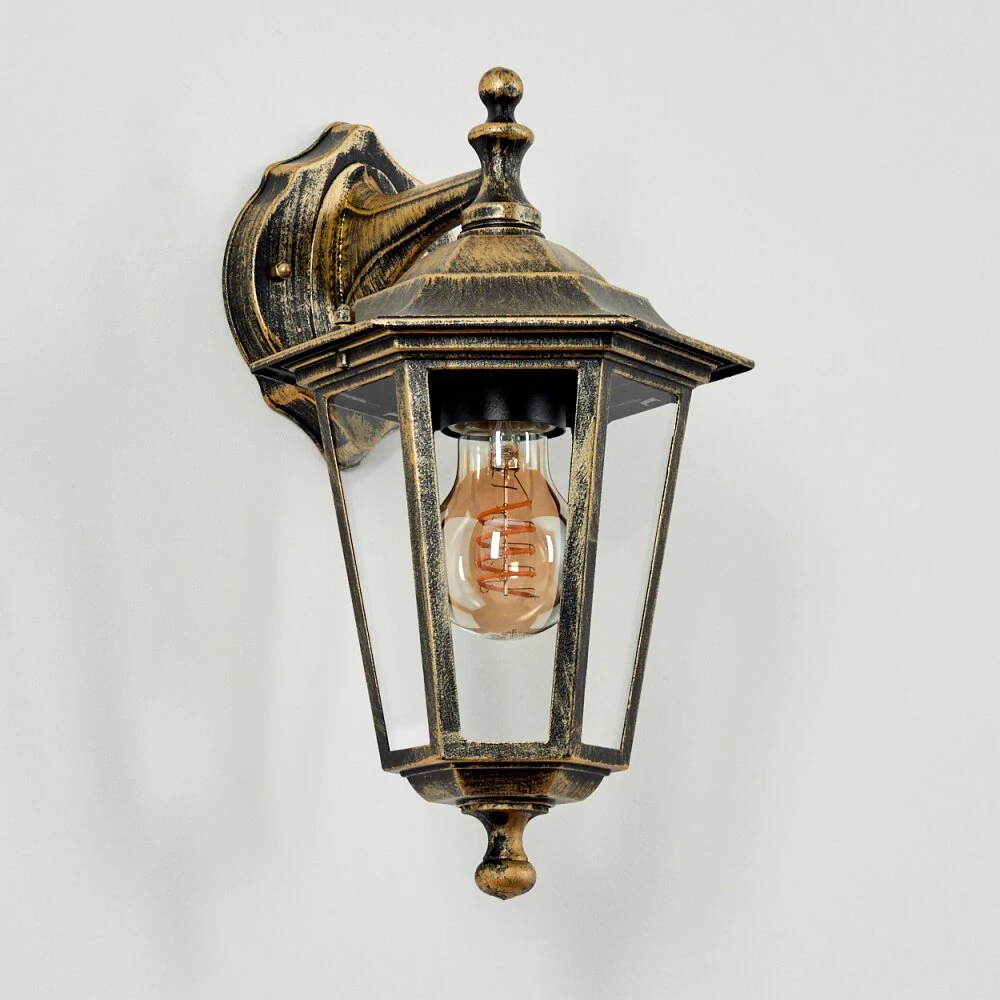 Loria Außenwandleuchte Gold, Schwarz, 1-flammig 8 Loria Außenwandleuchte Gold, Schwarz, 1-flammig – Bild 8