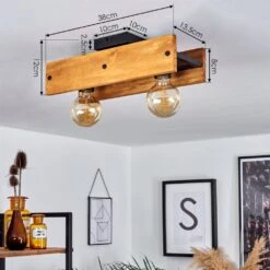 Maahui Deckenleuchte Naturfarben, Schwarz, 2-flammig -LEDVANCE Verkäufe maahui deckenleuchte h3450550 3