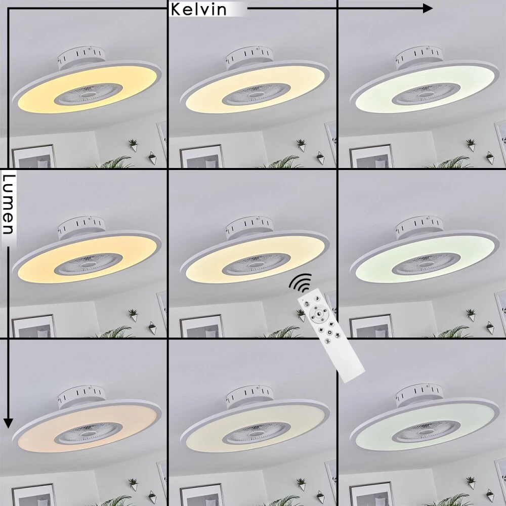 Marmorta Deckenventilator LED Weiß, 1-flammig, Fernbedienung 2 Marmorta Deckenventilator LED Weiß, 1-flammig, Fernbedienung – Bild 2