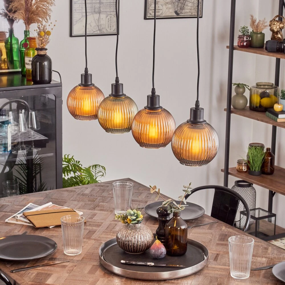 Mo Hängeleuchte Blau, Grün, Kupferfarben, 4-flammig 11 Mo Hängeleuchte Blau, Grün, Kupferfarben, 4-flammig – Bild 11