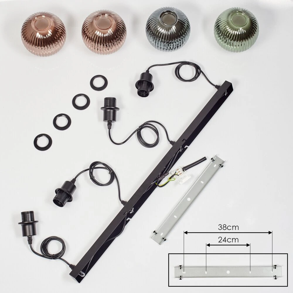 Mo Hängeleuchte Blau, Grün, Kupferfarben, 4-flammig 5 Mo Hängeleuchte Blau, Grün, Kupferfarben, 4-flammig – Bild 5