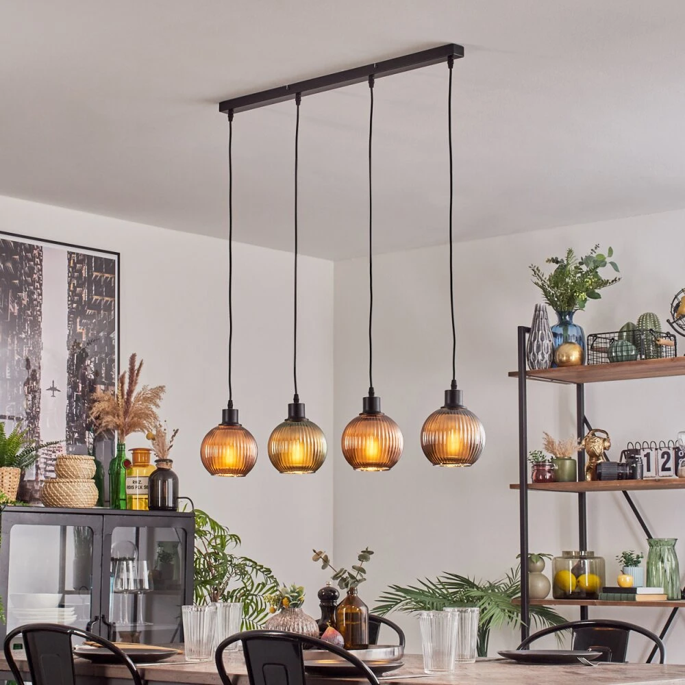 Mo Hängeleuchte Blau, Grün, Kupferfarben, 4-flammig 9 Mo Hängeleuchte Blau, Grün, Kupferfarben, 4-flammig – Bild 9