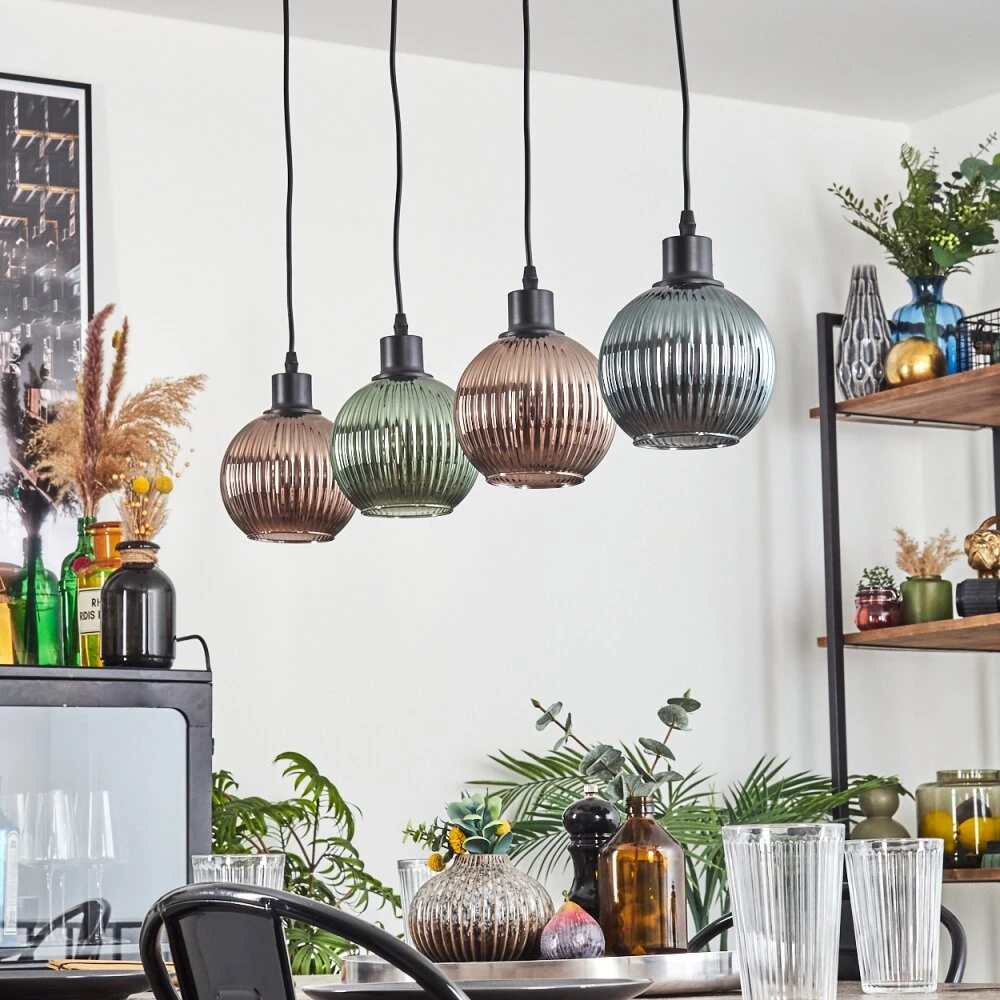 Mo Hängeleuchte Blau, Grün, Kupferfarben, 4-flammig 10 Mo Hängeleuchte Blau, Grün, Kupferfarben, 4-flammig – Bild 10