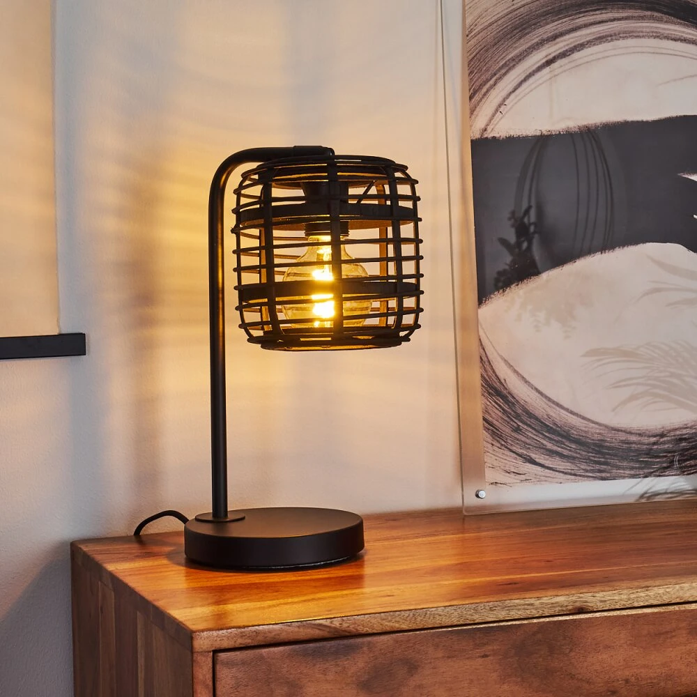 Mongolei Tischleuchte Schwarz, 1-flammig 12 Mongolei Tischleuchte Schwarz, 1-flammig – Bild 12