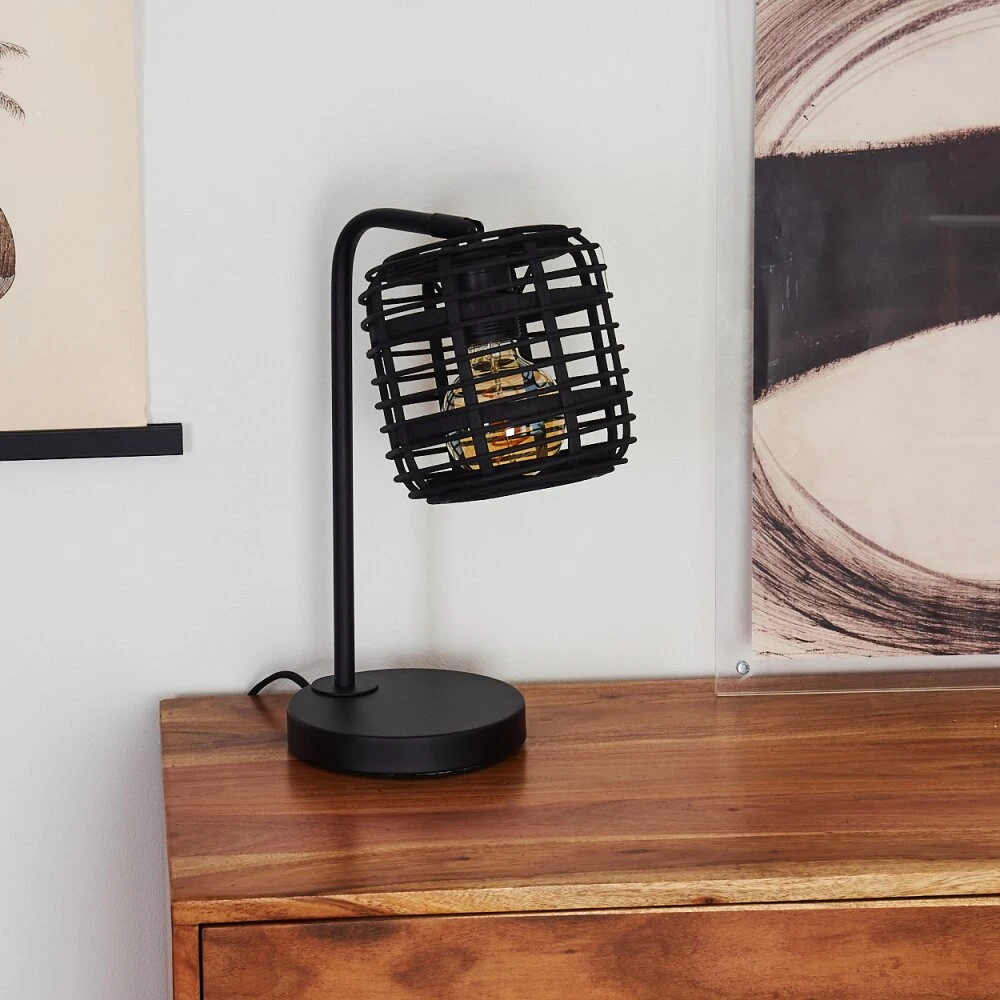 Mongolei Tischleuchte Schwarz, 1-flammig 4 Mongolei Tischleuchte Schwarz, 1-flammig – Bild 4