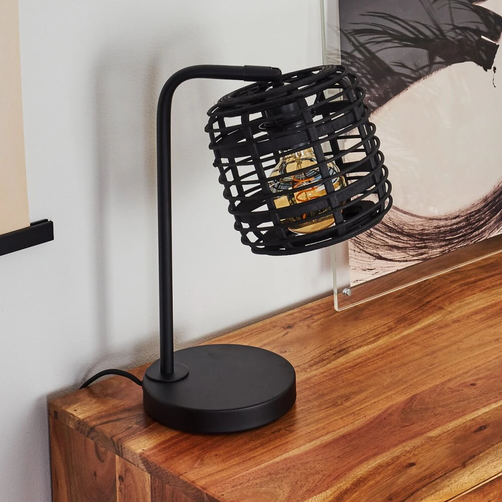 Mongolei Tischleuchte Schwarz, 1-flammig 6 Mongolei Tischleuchte Schwarz, 1-flammig – Bild 6