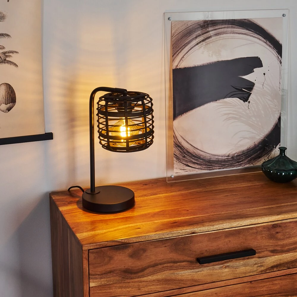 Mongolei Tischleuchte Schwarz, 1-flammig 8 Mongolei Tischleuchte Schwarz, 1-flammig – Bild 8