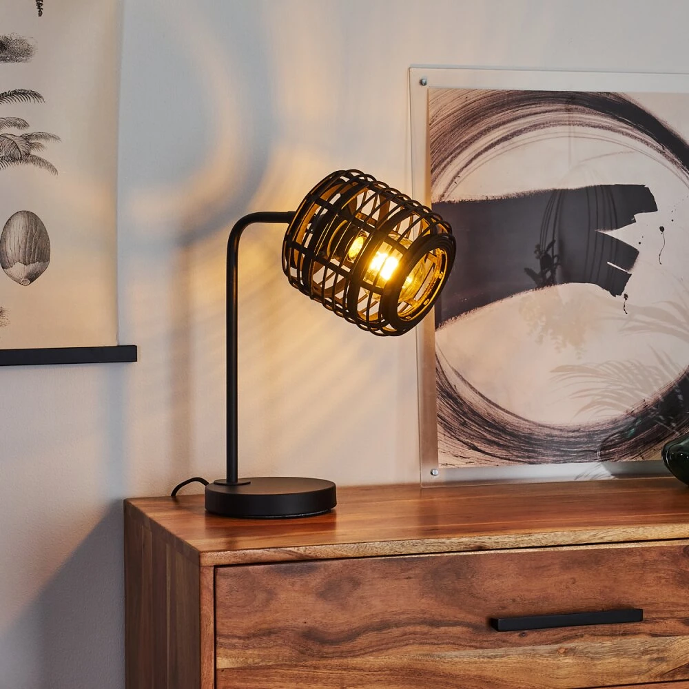 Mongolei Tischleuchte Schwarz, 1-flammig 10 Mongolei Tischleuchte Schwarz, 1-flammig – Bild 10